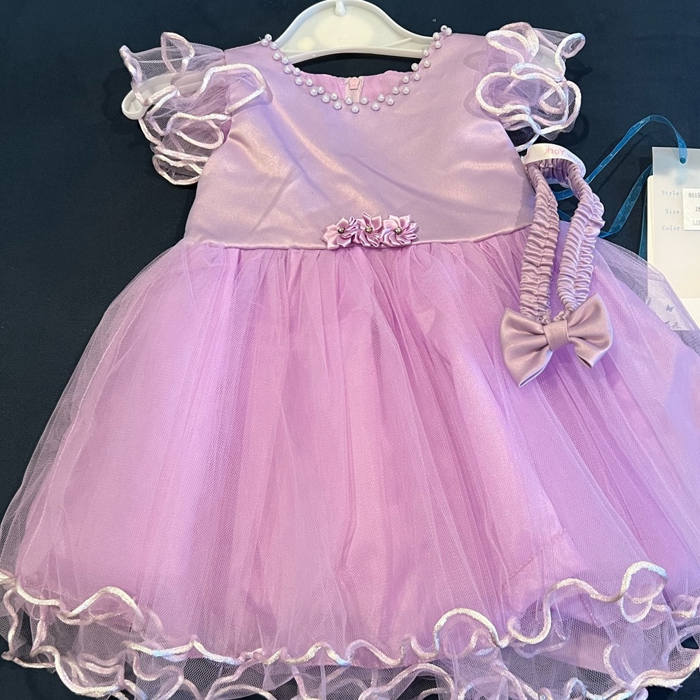 NWT Angels Couture lilac dress size 18M
